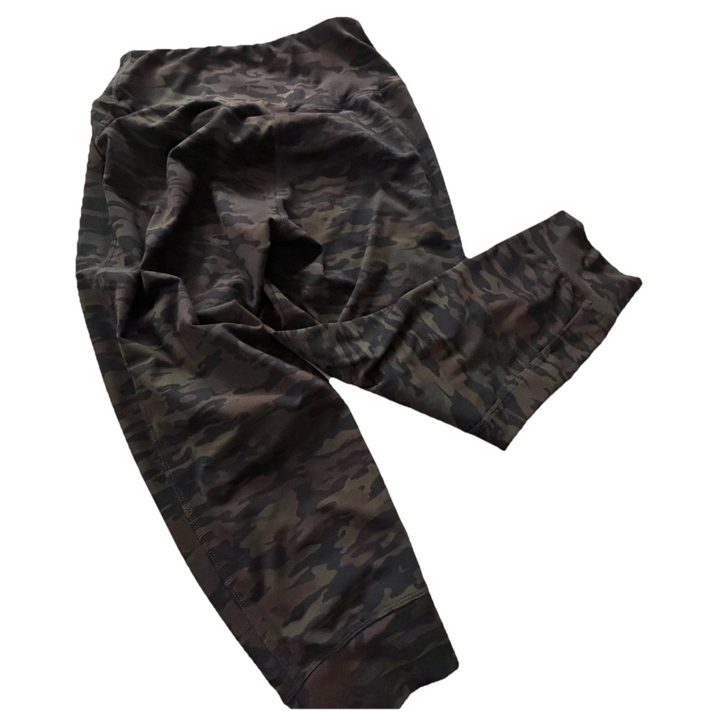 Oalka Sz Large Womens Camo Stretch Waist High Rise Pocket Jogger Track Pant Gym